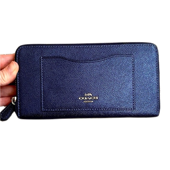 Coach Bags Coach Metallic Blue Wallet Poshmark